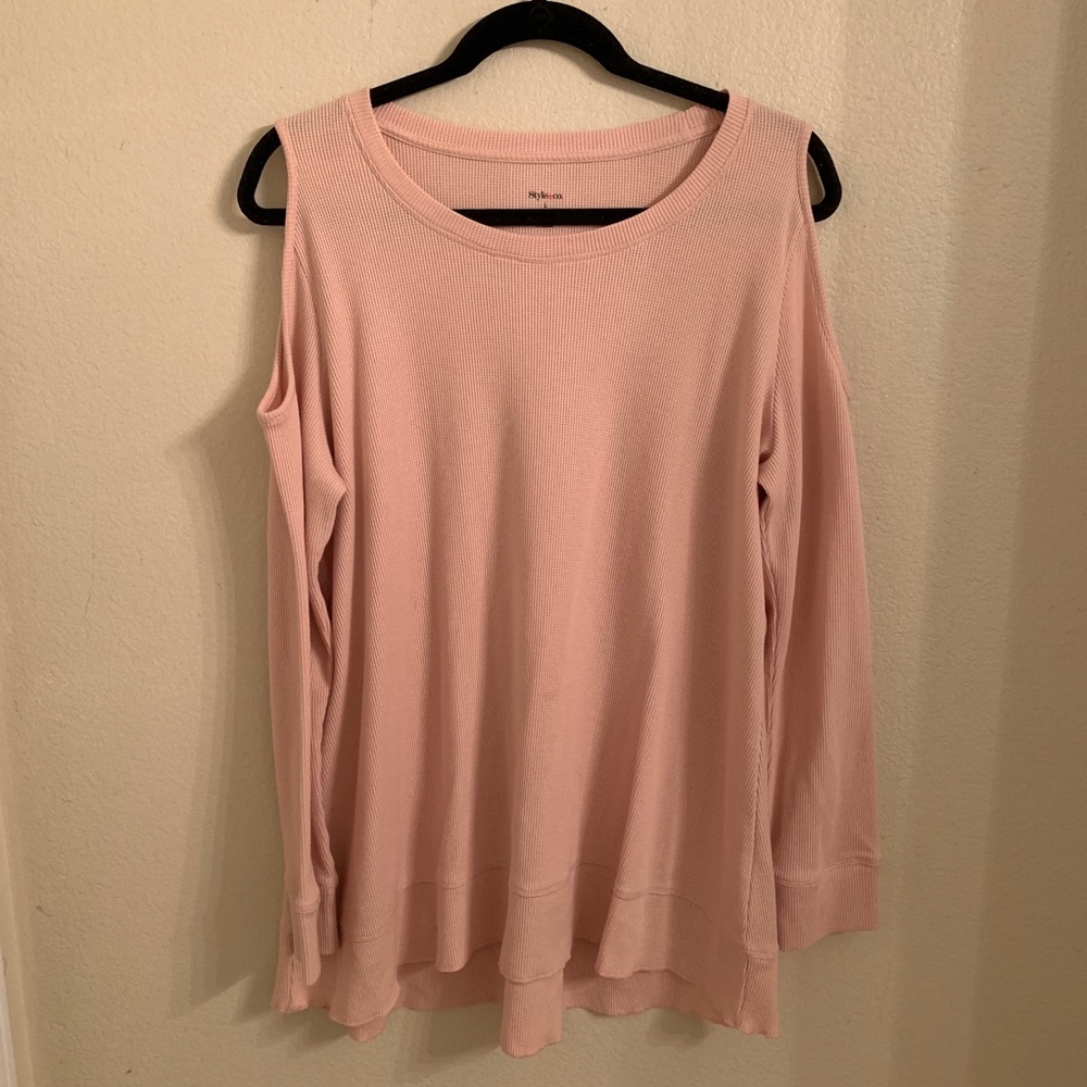 Pink Cold Shoulder Top